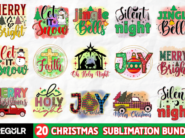 Christmas sublimation bundle t shirt vector file
