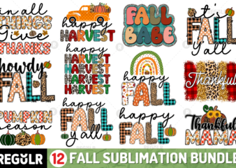 Fall Sublimation Bundle t shirt graphic design