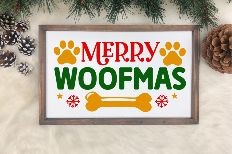 We Woof You A Merry Christmas SVG PNG Funny Dog Bandana Svg 