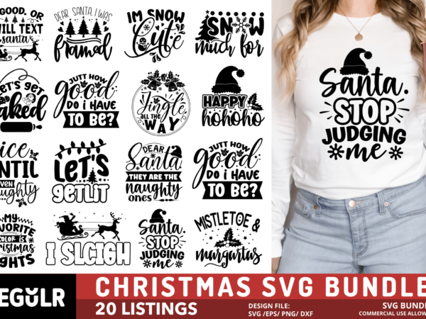 Funny christmas svg bundle t shirt graphic design