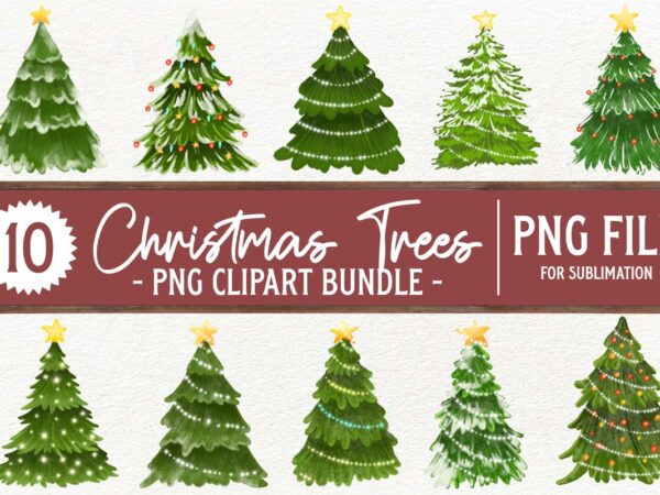 Christmas trees png clipart sublimation, christmas elements t shirt vector file
