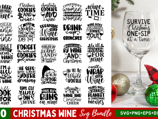 Christmas wine svg bundle t shirt vector file