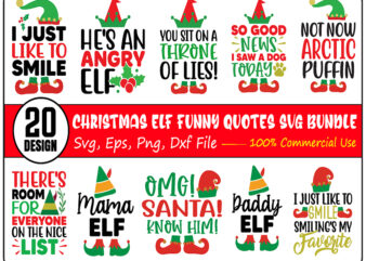 Funny Christmas ELF Quotes Bundle