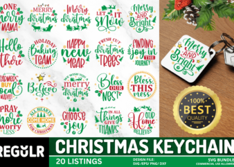 Christmas Keychain SVG Bundle