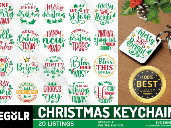 Christmas keychain svg bundle t shirt vector file