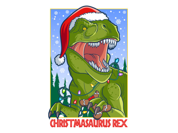 Christmasaurus rex t shirt vector file