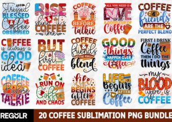 Coffee Sublimation Bundle t shirt vector file