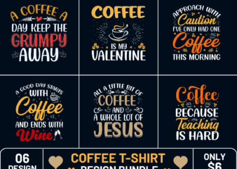 Coffee T-Shirt Design, Best Coffee T-shirt, Coffee T-Shirt Bundle