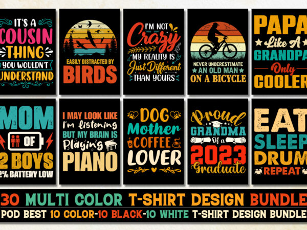 Colorful t-shirt design bundle