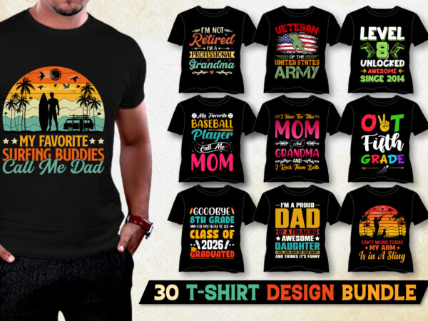 Colorful t-shirt design bundle