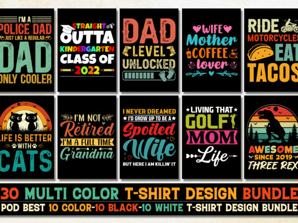 Colorful t-shirt design bundle