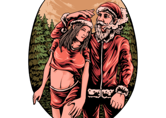 Couple santa t shirt vector file