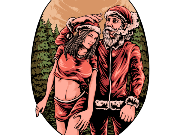 Couple santa t shirt vector file