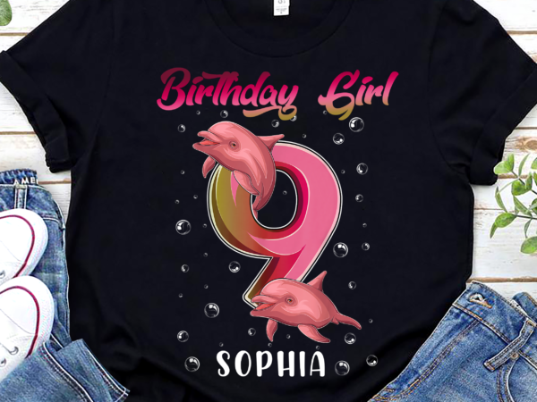 Custom birthday girl years old dolphin t-shirt, birthday dolphin, birthday gift, birthday boy, birthday party png file tc