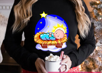 Cute Baby Jesus And Star Classic PNG Tshirt Design T-DTB