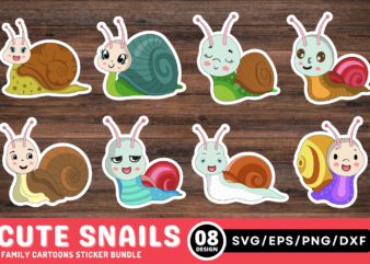 Cute Family Of Snails Sticker Bundle t shirt vector file
