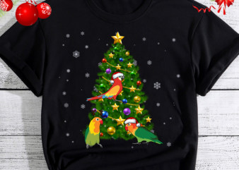 Cute Parrots Funny Christmas Tree Parrot Bird Lovers Xmas NC