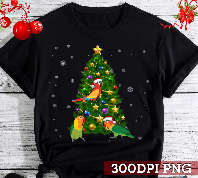 Cute Parrots Funny Christmas Tree Parrot Bird Lovers Xmas NC