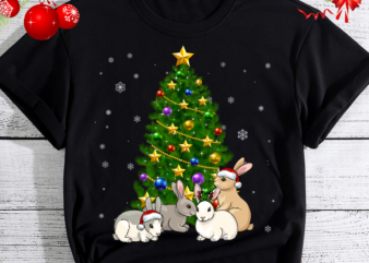 Cute Rabbits Funny Christmas Tree Rabbit Lovers Animal Xmas