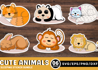 Cute Sleeping Animals Sticker Bundle
