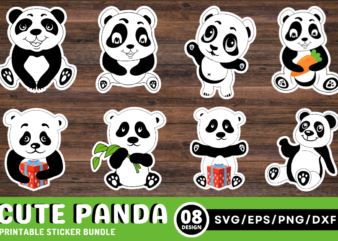 Cute Panda Printable Sticker Bundle