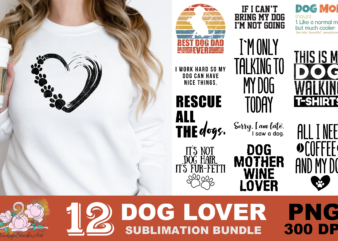 Love Dogs Paw PNG Sublimation Design