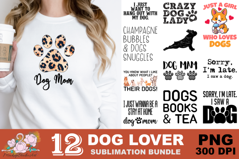 Dog Mom Crazy Dog Lady Yoga Dog PNG Sublimation Design