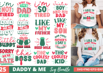 Daddy And Me Bundle t shirt vector illustration