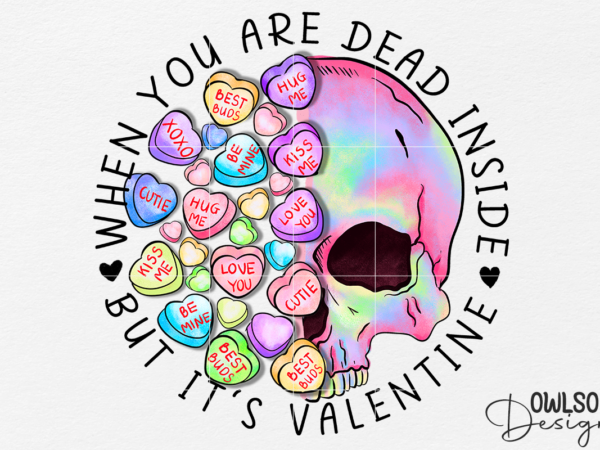 Dead inside skull valentine png design