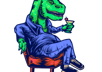 Dino chill t shirt vector illustration