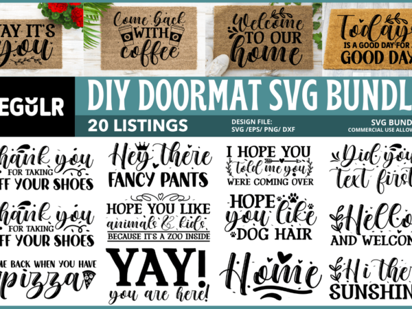 Diy doormat svg bundle t shirt vector illustration