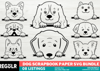 Dog Scrapbook Paper Craft Bundle t shirt vector illustration