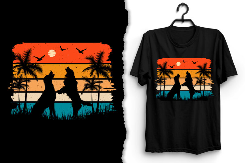 Sunset Retro Vintage T-Shirt Design Graphic Vector Bundle