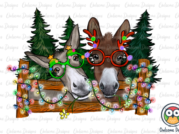 Donkey christmas png sublimation t shirt vector illustration