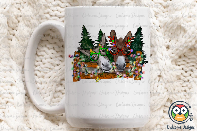 Donkey Christmas PNG Sublimation