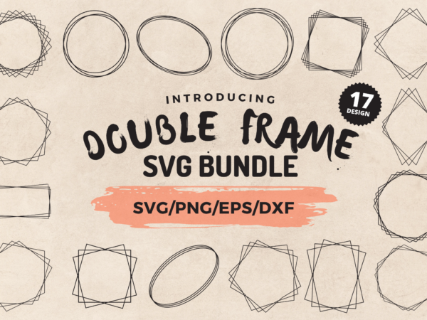 Double frame svg bundle t shirt vector illustration