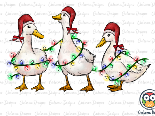 Duck christmas png sublimation t shirt vector illustration