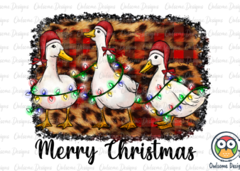 Duck Merry Christmas PNG Sublimation t shirt vector illustration