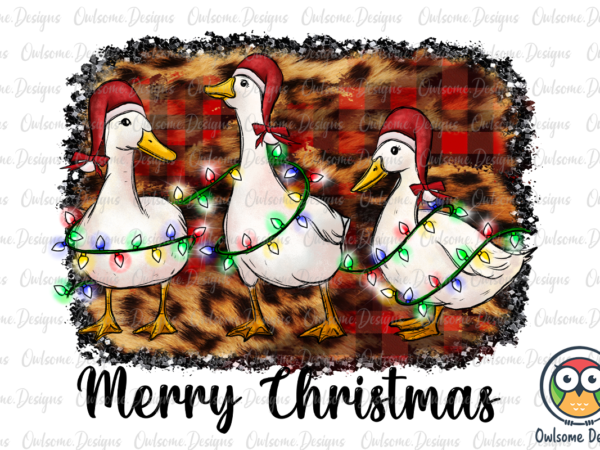 Duck merry christmas png sublimation t shirt vector illustration