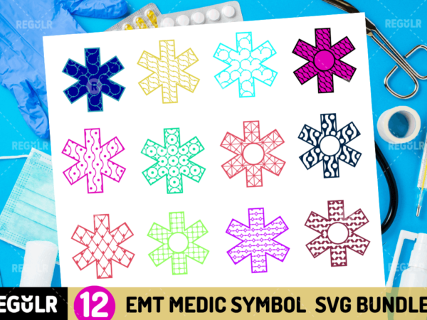 Emt medic symbol svg bundle vector clipart