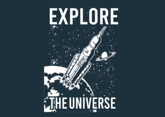 EXPLORE THE UNIVERSE vector clipart