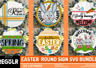 Easter round sign bundle