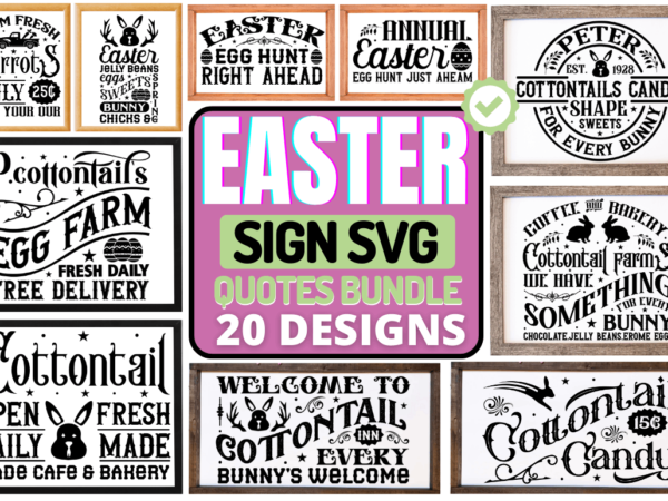 Easter sign svg bundle vector clipart