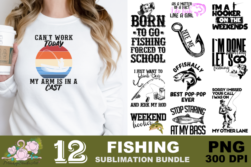 Fishing Fisherman Bass PNG Sublimation Design
