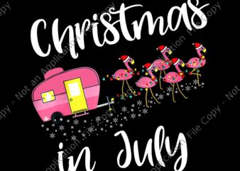 Christmas In July Flamingo Pink Png, Funny Camping Camper Png, Flamigo Christmas Png, Christmas Png t shirt vector file