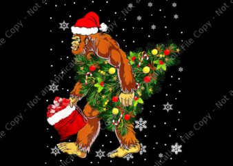Bigfoot Carrying Christmas Tree Sasquatch Believer Png, Bigfoot Carrying Christmas Tree Png, Bigfoot Christmas Png, Bigfoot Tree Xmas Png, Christmas Png t shirt template