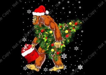 Bigfoot Carrying Christmas Tree Sasquatch Believer Png, Bigfoot Carrying Christmas Tree Png, Bigfoot Christmas Png, Bigfoot Tree Xmas Png, Christmas Png