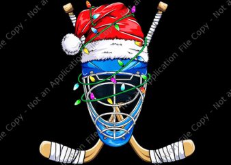 Santa Sports Christmas Hockey Player Png, Hockey Player Hat Santa Christmas Png, Hat Santa Xmas Png, Christmas Png