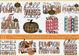 Fall Autumn Sublimation 12 Design Bundle