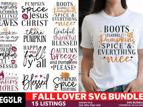 Fall lover svg bundle t shirt graphic design